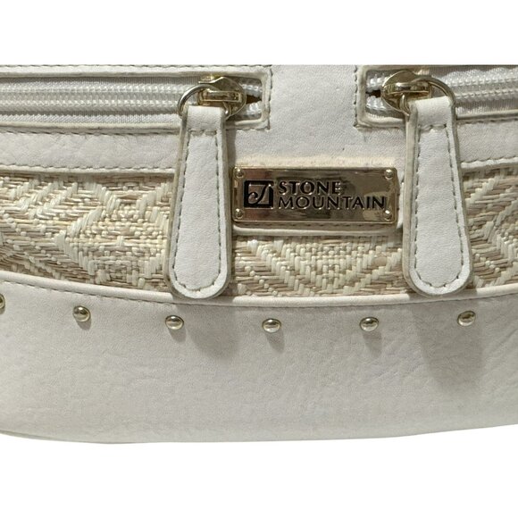 Stone Mountain Santa Fe Hobo Crossbody Bag Aztec Inspired Woven Straw Look - Picture 2 of 11